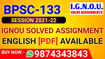 BPSC 133 Solved Assignment 2021-22 in English, BPSC-133 Solved Assignment 2022, BPSC 133 Assignment