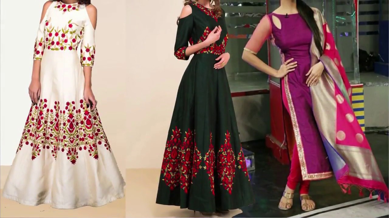 Cold shoulder dress design 2018 __ Latest kurti design images