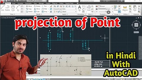 Projection of point in Hindi | AutoCad projection of point | Engineering Graphics in AutoCad prob 1