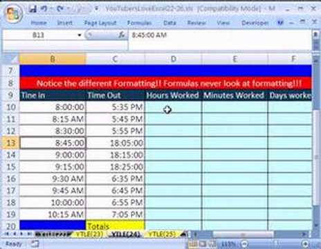 YouTubersLoveExcel#24: Add Time by Hour, Minute or Day