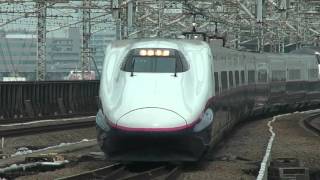 Ｅ２系１０００番台＋Ｅ３系２０００番台東北新幹線やまびこ１２８号＋つばさ１２８号東京行き大宮駅到着