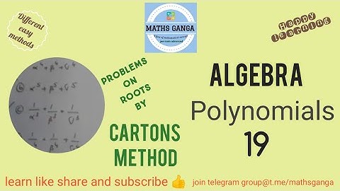 #mathsganga #jeemaths #polynomials Cartons method to find values related to Roots