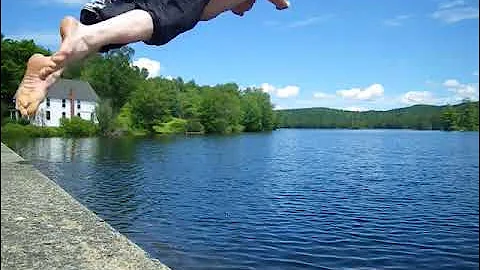 Jumping into a pond