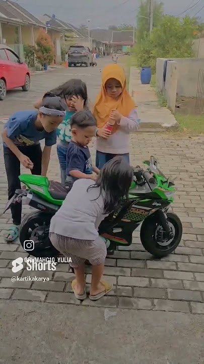 motor aki anak tipe ninja Kawasaki ban karet gas tangan #motoraki