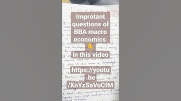 Important Questions of BBA 2nd sem (Macro Economics)