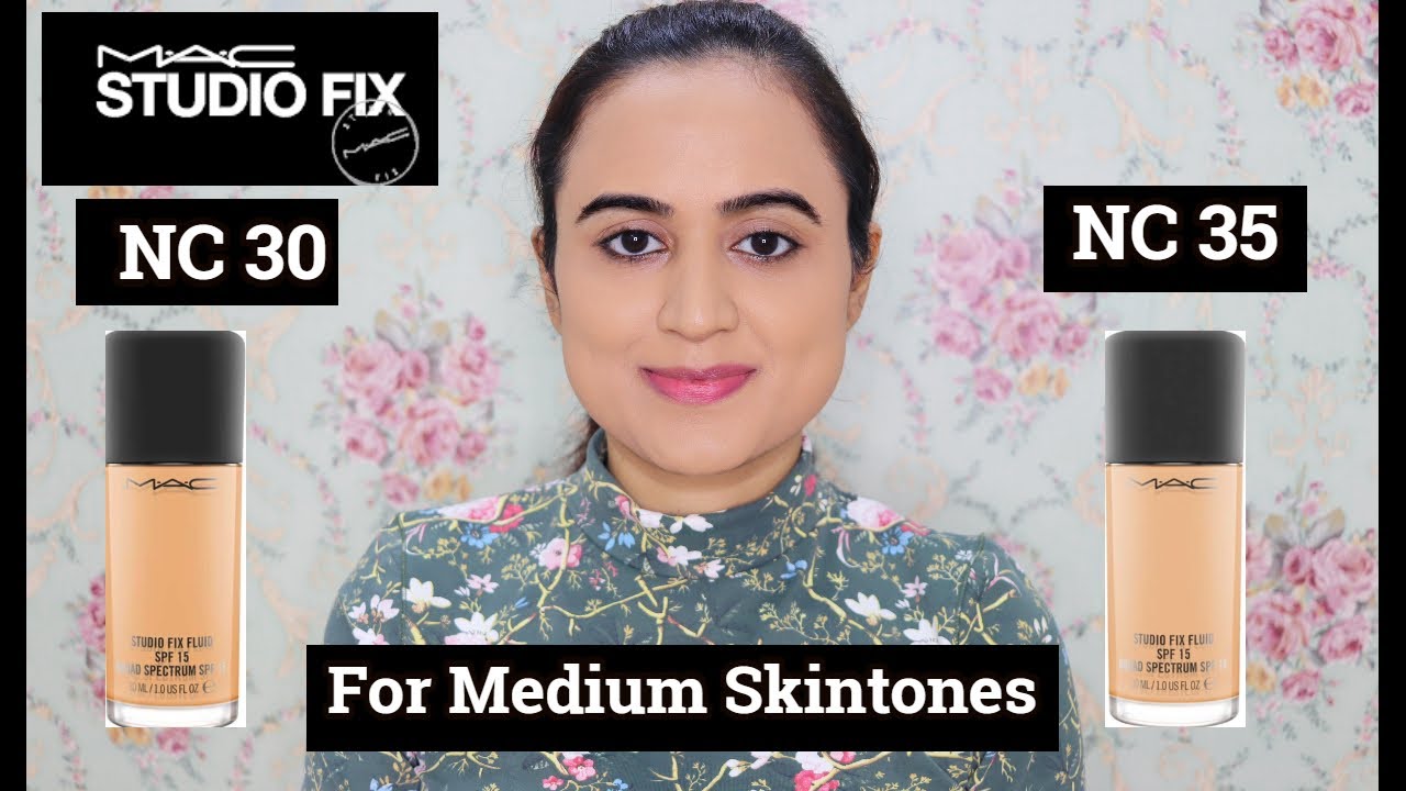MAC Studio Fix Foundation NC 30 vs NC 35 Full Face Swatch