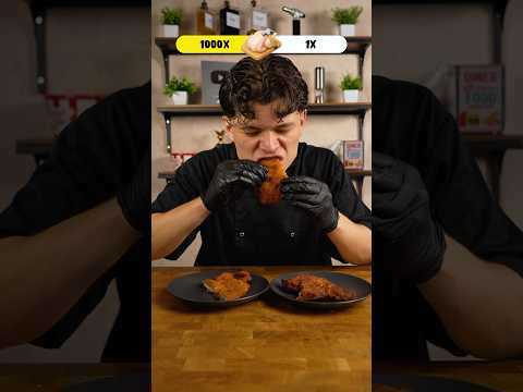 1 MAL FLACHKLOPFEN VS. 1000 MAL FLACHKLOPFEN 🍗 #shorts #shortvideo #youtubeshorts #food #viral