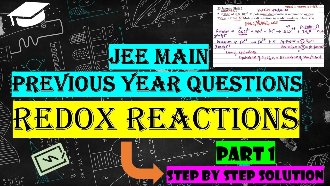 REDOX REACTIONS - JEE 2026 and previous year questions #chemistry #jee #jeechemistry #jeemains