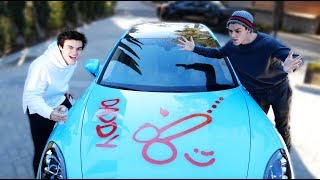 SPRAY PAINTED HIS CAR PRANK!!