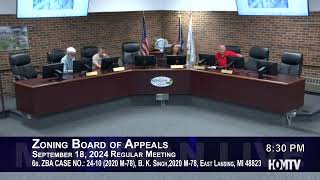 Meridian Township Zoning Board of Appeals Meeting - September 18, 2024