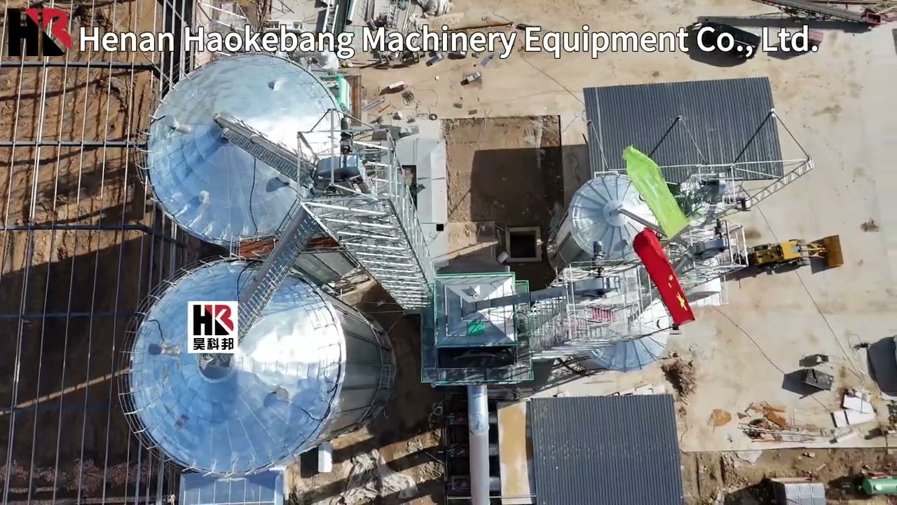 2 Sets 1000T & 150T Silos & 300 TPD Grain Drying Tower Project 