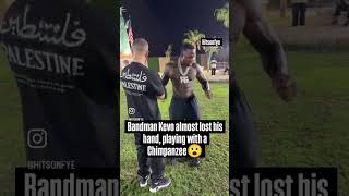 Chimpanzee almost ripped bandman Kevo hand off