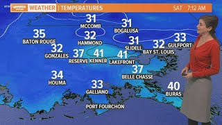 A chilly weekend in New Orleans with sunshine Saturday
