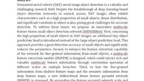 MFFSODNet Multiscale Feature Fusion Small Object Detection Network for UAV Aerial Images
