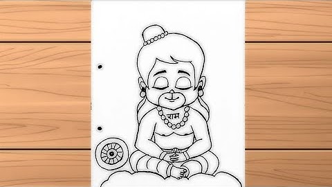 How to draw lord Hanuman ji ka simple drawing || cute bal hanuman pencil drawing 