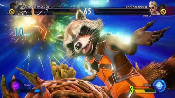 MARVEL VS. CAPCOM: INFINITE - Frank West & Rocket Raccoon VS Captain Marvel & Chun-Li