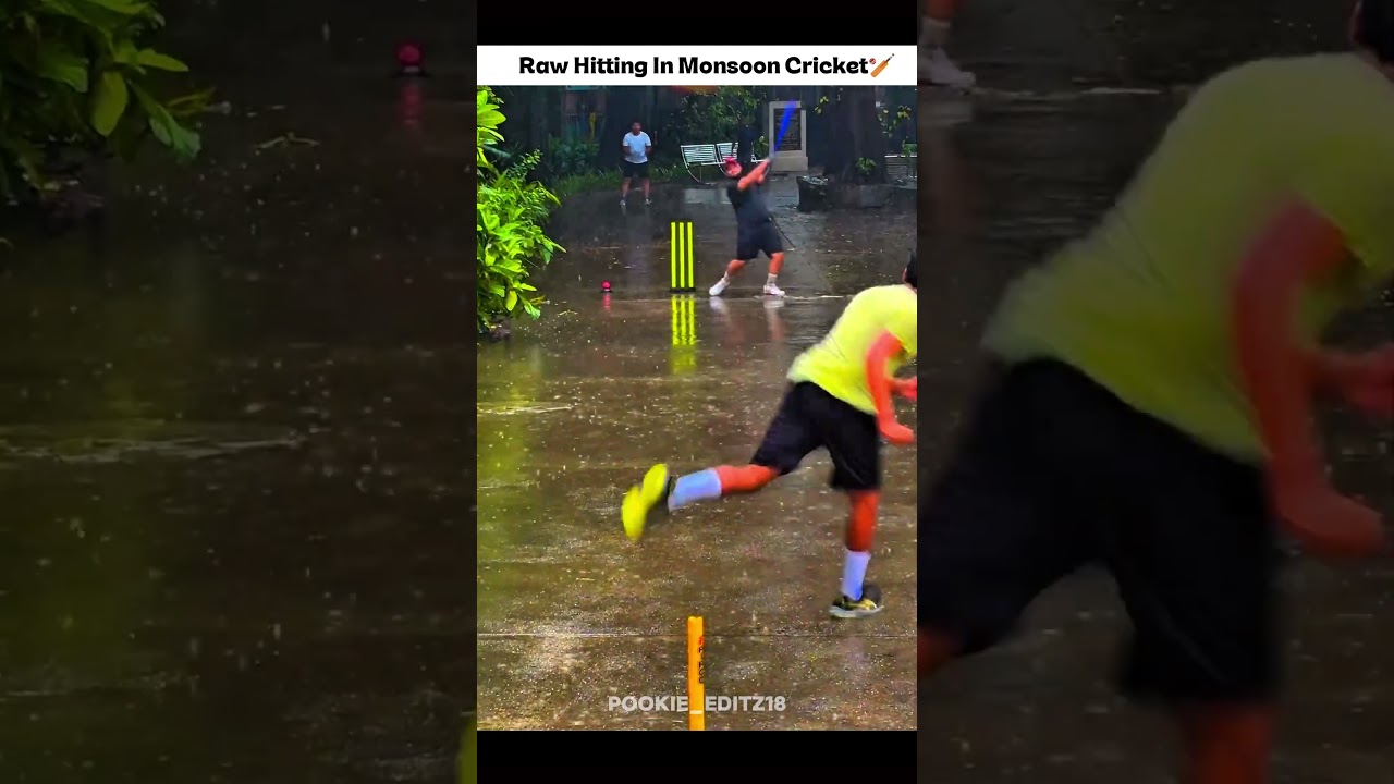 Raw Hitting In Peak Monsoon🏏#cricket #shorts #viratkohli #gullycricket