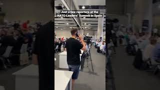You’ll find a room full of #journalists, laptops and cameras at the #NatoSummit in #spain