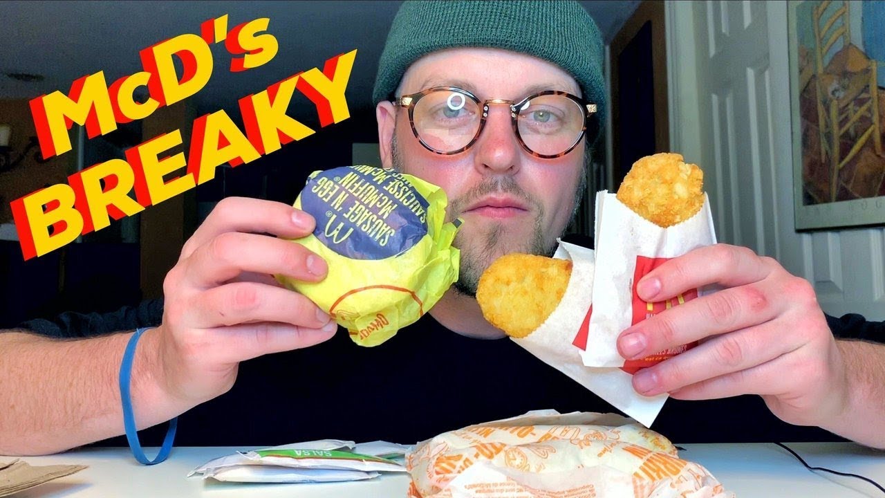 EATING MCDONALDS BREAKFAST ASMR MUKBANG HYBRID