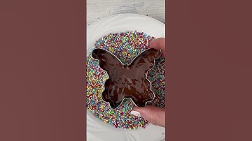 How to make beautiful chocolate butterfly with colorful sprinkles #butterfly  #chocolate #sprinkles