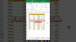 fast subtotal tutorial #excel #subtotal #simpleexcel