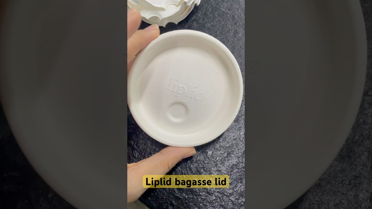 Liplid Biodegradable Sugarcane Pulp Bagasse Disposable Cup Lid Bagasse Cup Lid Sugarcane Coffee Lids