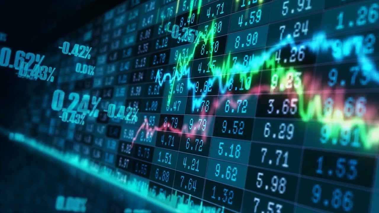3d Motion Graphics Background With Digitally Animated Financial Line Graphs Running 4k