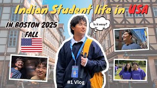 First Day in USA | Is Indian Student Life Easy? | Boston Vlog 2025