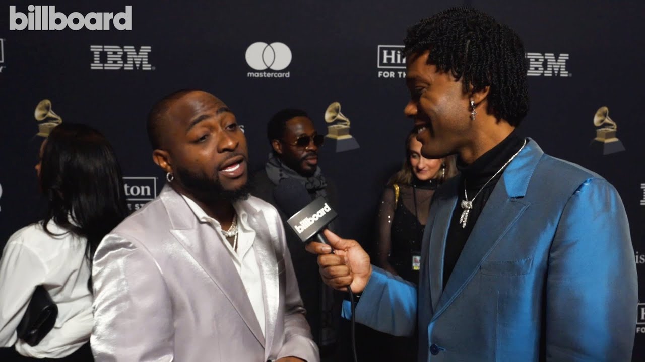 Davido Reacts To Three Grammy Nominations  & More | Clive Davis Pre-Grammy Gala 2024