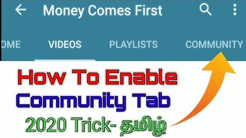 How to enable Community Tab in YouTube in Tamil