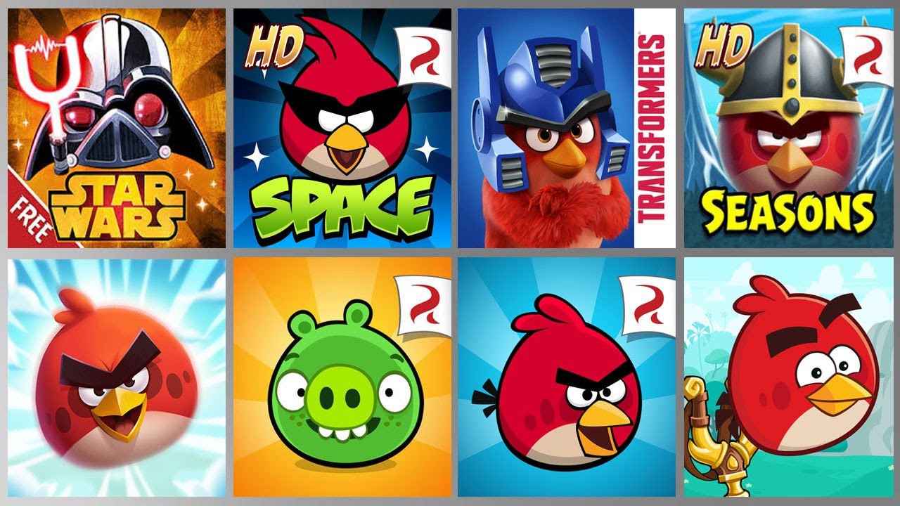 Angry Birds Classic,Angry Birds Star Wars 2,AB Rio,AB Space,Bad Piggies,AB Seasons,AB 2,AB Friends