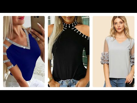 latest designers evening blouse and top neck designs - YouTube