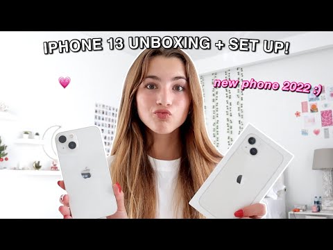 IPHONE 13 UNBOXING   SET UP 2022  white new iphone 