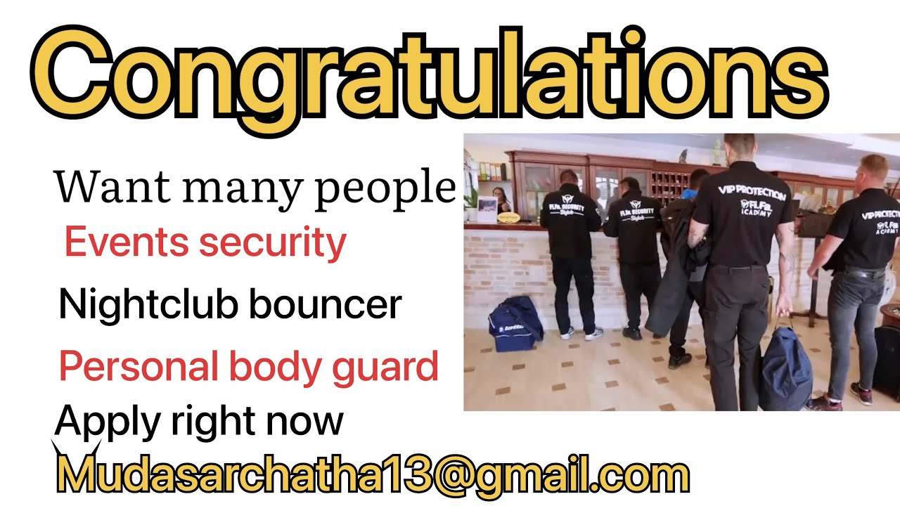 Dubai nightclub bouncer job// events security, bouncer, personal body guard, fame and female/ apply