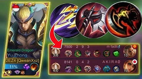 YU ZHONG USERS MUST TRY THIS BEST BUILD TO COUNTER META HEROES! | Yu Zhong Gameplay - MLBB