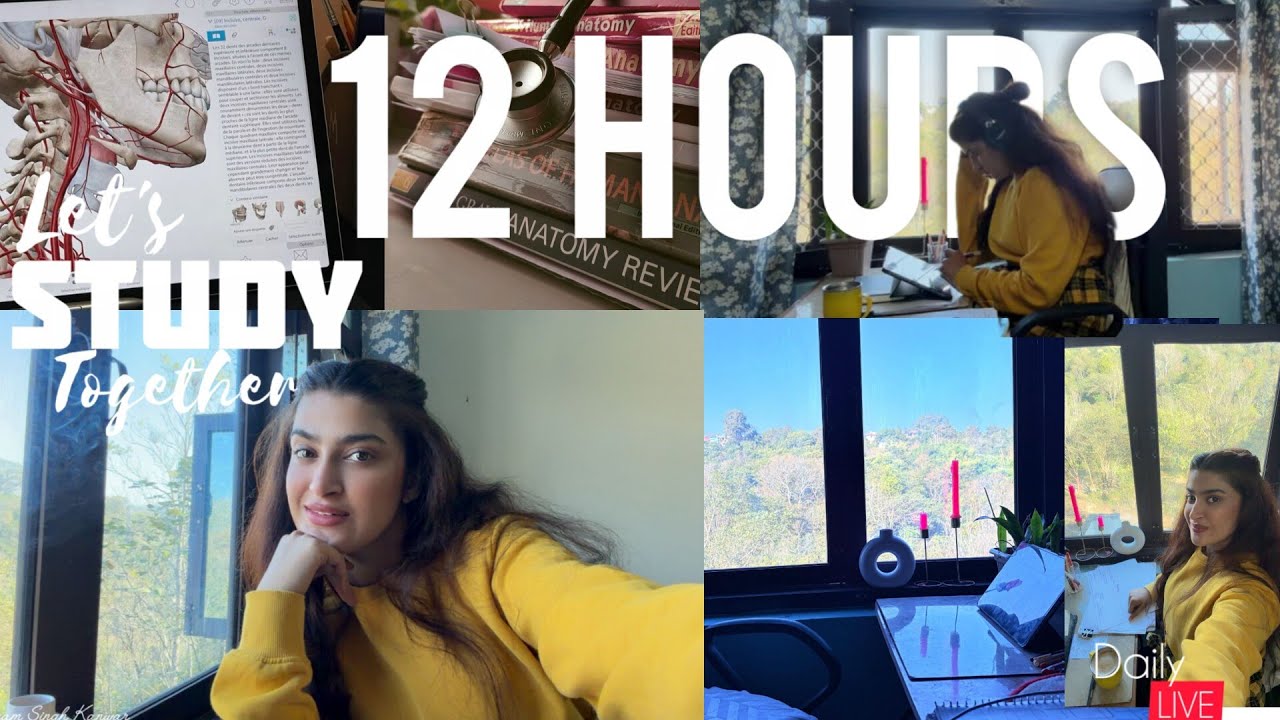 ⭕ LIVE 12 Hour 📚 Study With Me | Deep Focus Session | Medical Student | Fireplace Ambience 🔥