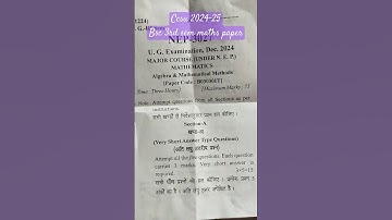 Bsc 3rd semester mathematics question papers ccsu 2024 #ccsu #bsc3rdsemester #paper #bscpaper #NEP