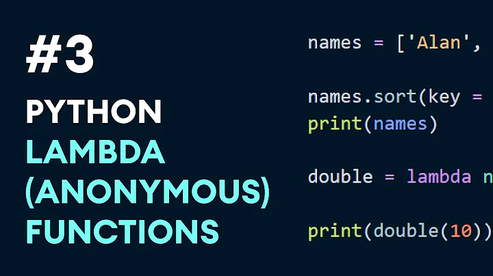 #3: Python lambda (anonymous) Functions | Python Best Practices