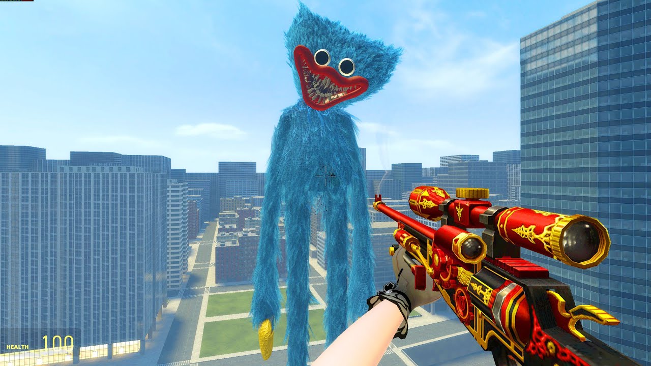 SCARY HUGGY WUGGY FROM POPPY PLAYTIME RULES THE CITY!   GARRY'S MOD