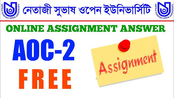 NSOU Assignment Answer AOC-2 FREE For BDP Students