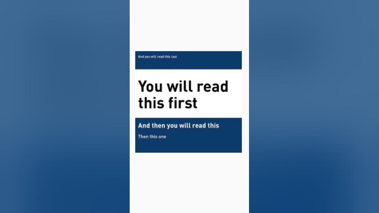 You will read this first youtube