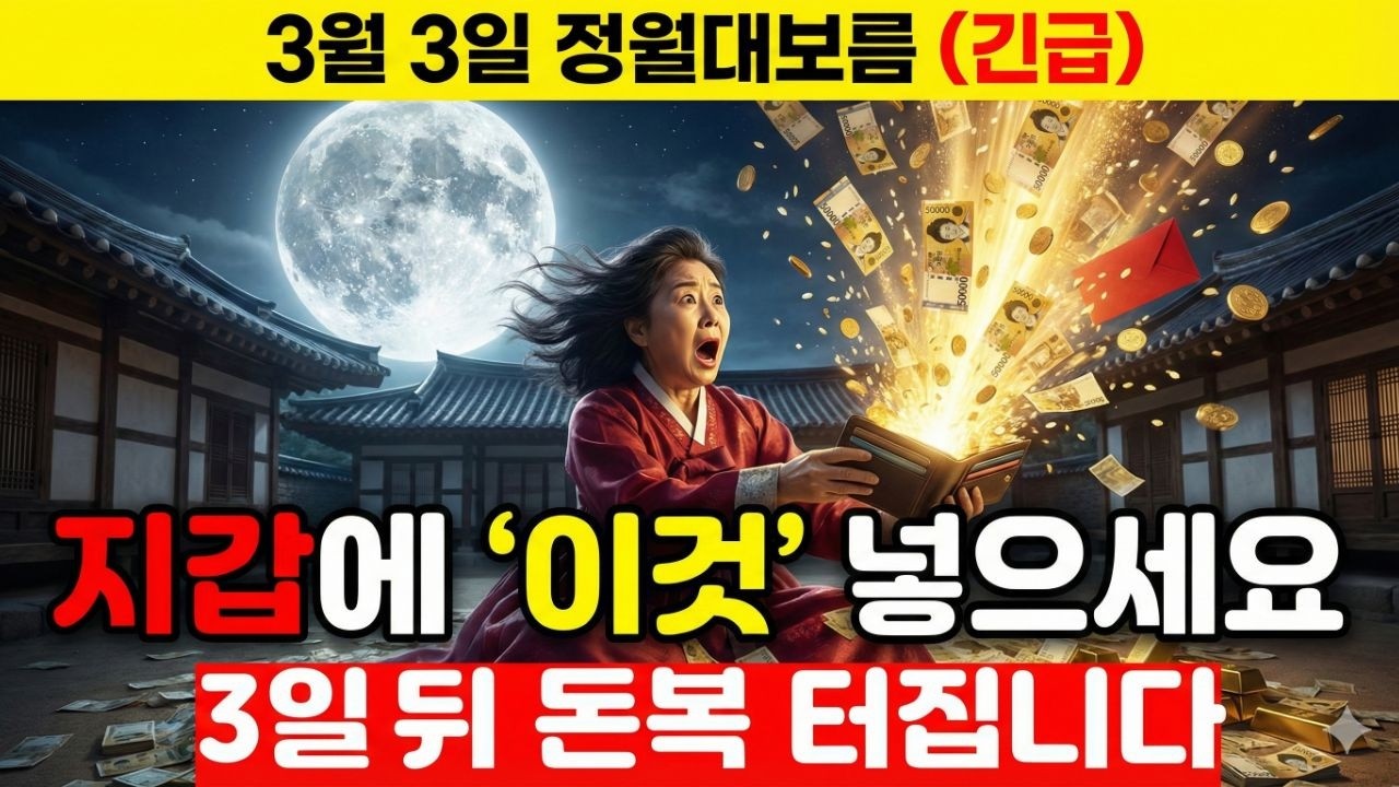 2026년 병오년, 정월대보름 지갑 속에 당장 '이것' 넣으세요! 3일 뒤 막혔던 돈줄 터지고 벼락부자 되는 정월대보름 비방 만월보살 | 대박운세
