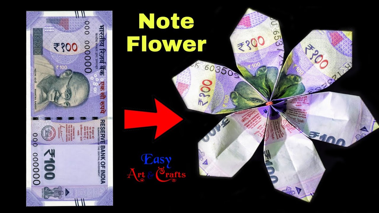 How to Make Rupees Flower Easy Money Flower Origami Origami Note