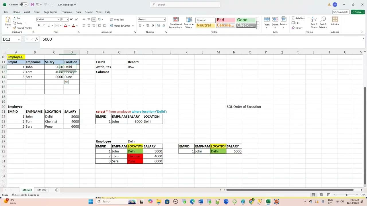 Day1 s29 sql weekday batch 13th dec 24 youtube