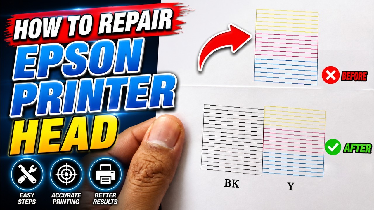How to repair Epson Printer Blank Print or clog printer head - YouTube