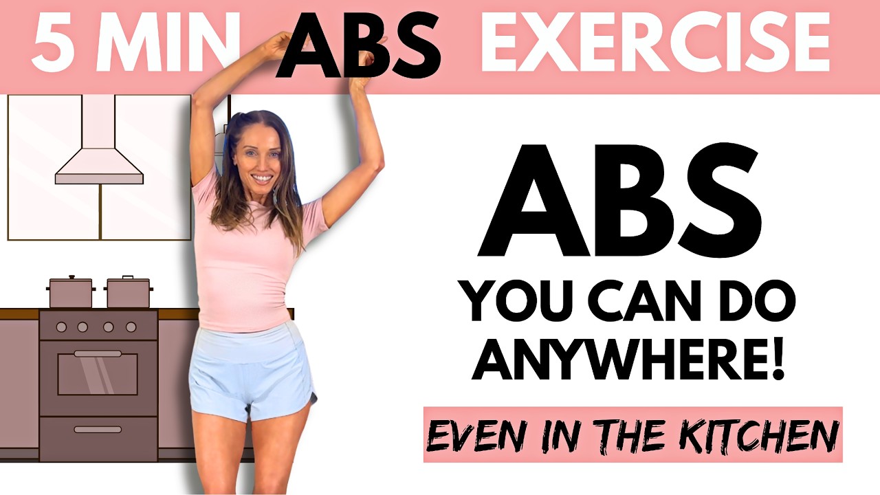 5 Minute  Standing Abs | Easy to Follow 5 Minute AB Workout - (belly, waist, abs & core)