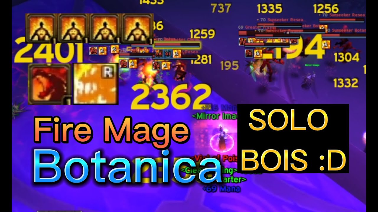 Botanica Fire Mage Solo 170+ MOBS/run - GOLD FARM WOTLK