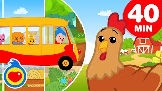 A Roda Do Ônibus Nos Ecossistemas 🐷🐔🐮 | E Mais Canções da Fazenda (40 Min) | Um Herói do Coração