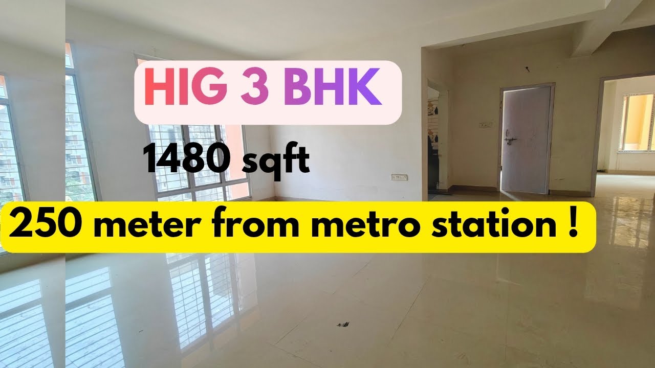 South facing 1480 sqft 3bhk flat near metro station Newtown Kolkata 