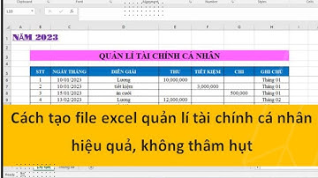 Cách tạo file excel quản lí tài chính cá nhân|Làm thế nào quản lí thu chi hiệu quả không thâm hụt